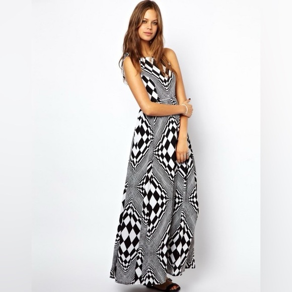 ASOS floor length optical illusion dress - Picture 3 of 6